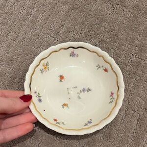 Scalloped Edge Floral Bowl